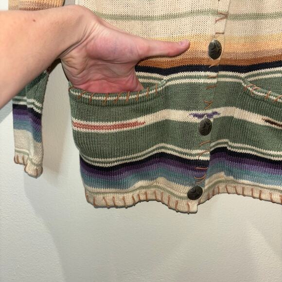Ralph Lauren Country 90s Vintage Rare Western Aztec Southwest Sweater Cardigan - Picture 13 of 15